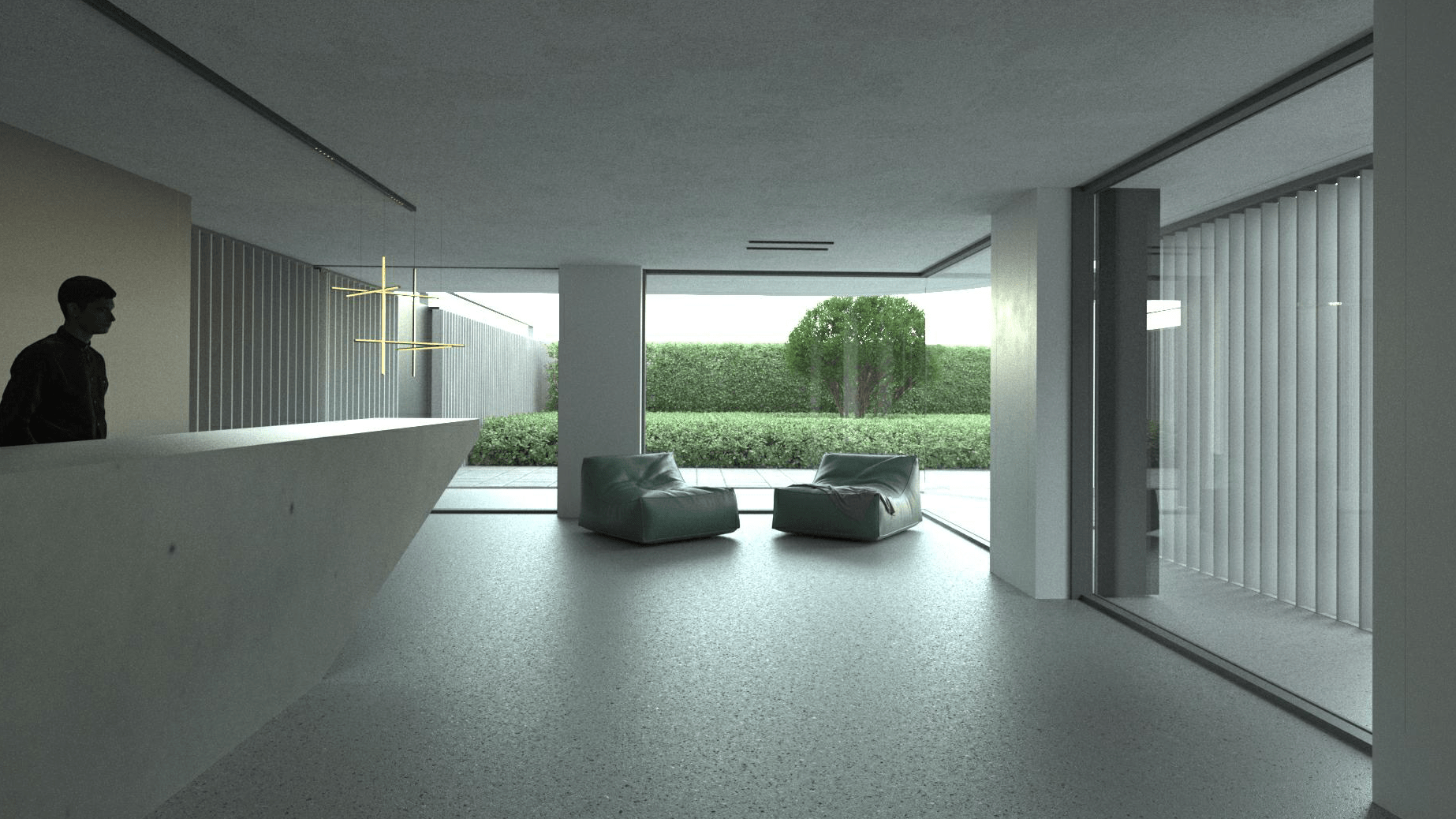 Grand entrance lobby luxury residential complex Yerevan